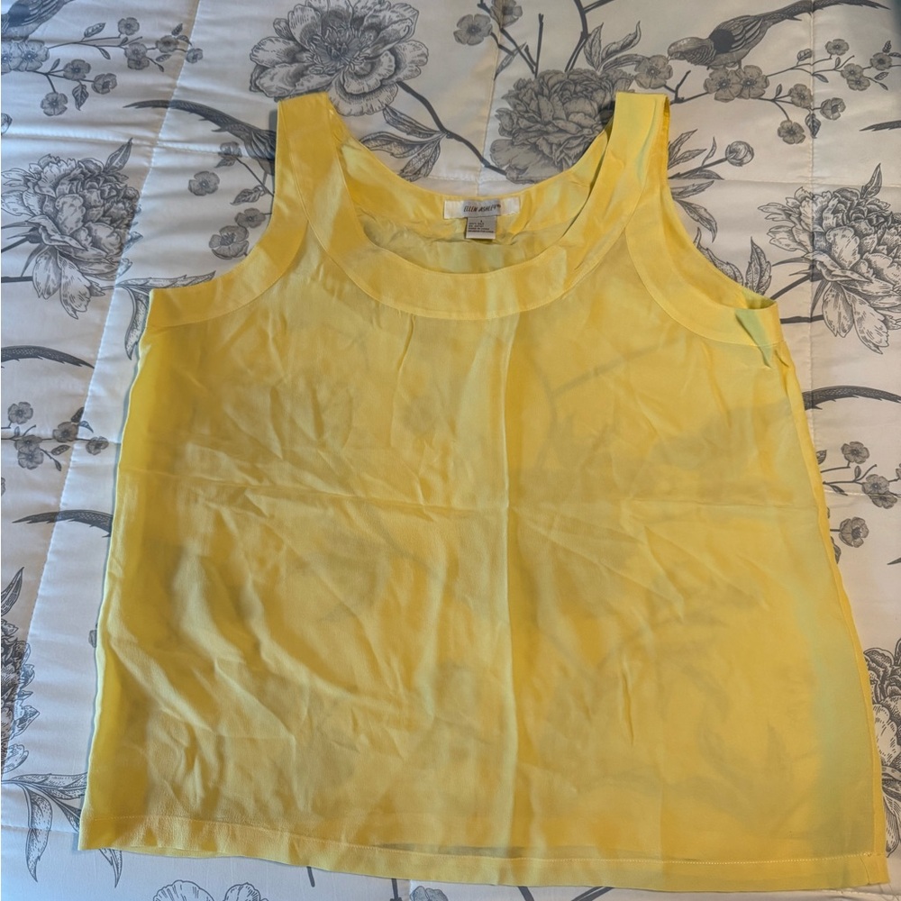 Yellow 100% silk tank